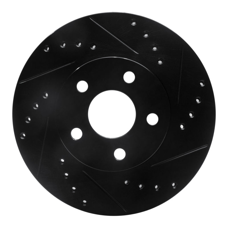 R1 90-05 Buick Skylark Front Right Drilled & Slotted Black Brake Rotor