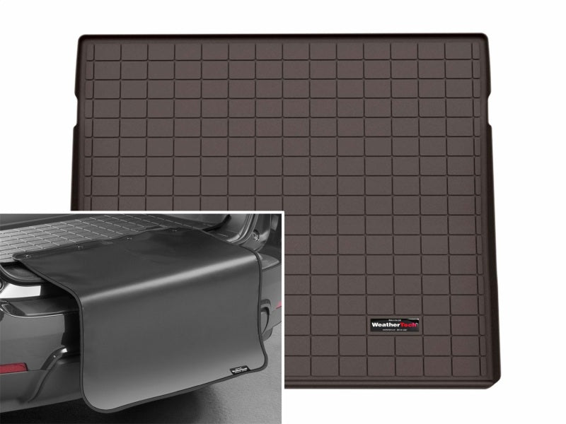 WeatherTech 24-26 Porsche Macan Electric Trunk Cargo Liner w/Bumper Protector - Cocoa