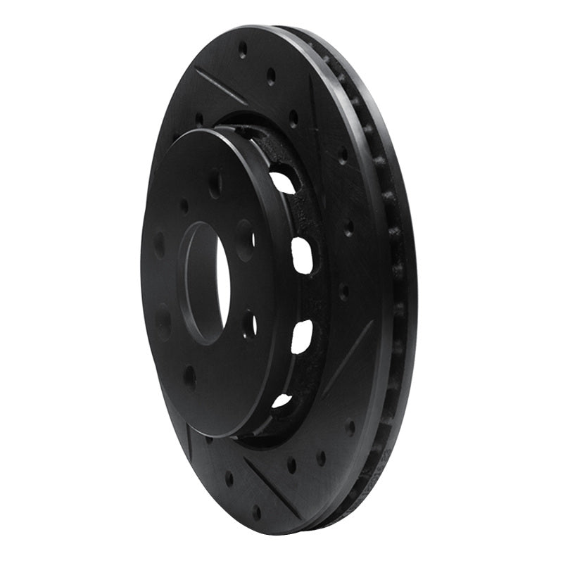 R1 94-00 Kia Spectra Front Right Drilled & Slotted Black Brake Rotor