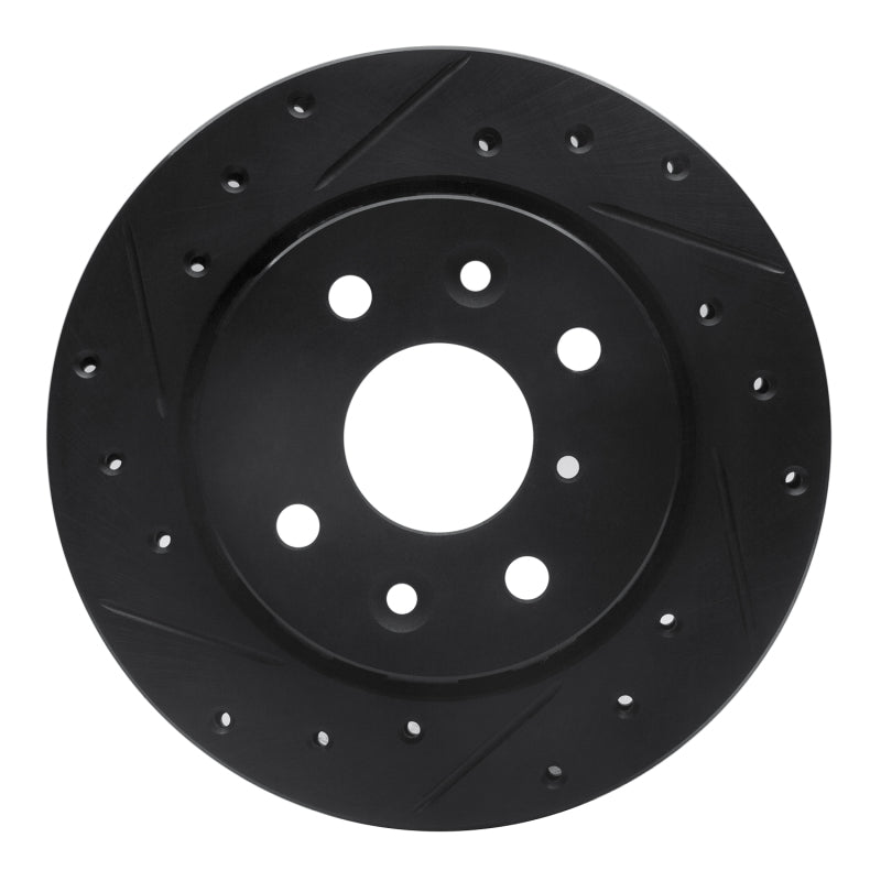 R1 94-00 Kia Sephia Front Left Drilled & Slotted Black Brake Rotor