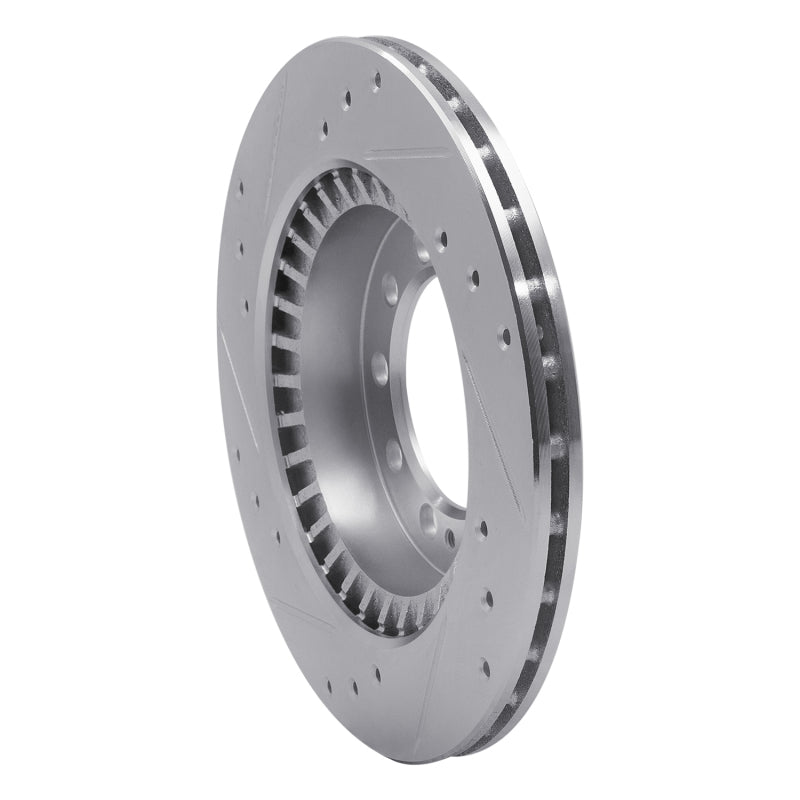 R1 83-89 Chrysler Conquest Rear Right Drilled & Slotted Silver Brake Rotor