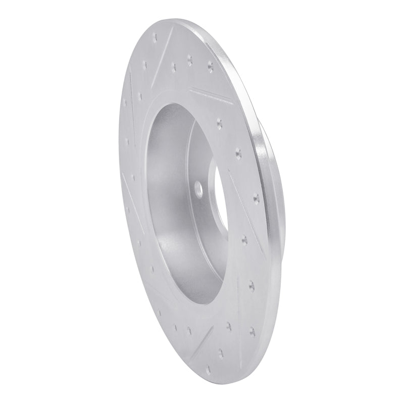 R1 04-06 Nissan Sentra Rear Right Drilled & Slotted Silver Brake Rotor