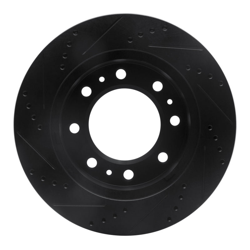 R1 06-11 Cadillac DTS Front Right Drilled & Slotted Black Brake Rotor