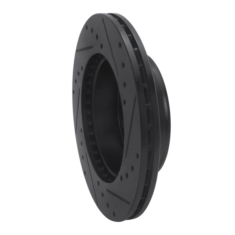 R1 09-15 Toyota Hilux (Mexico) Front Left Drilled & Slotted Black Brake Rotor