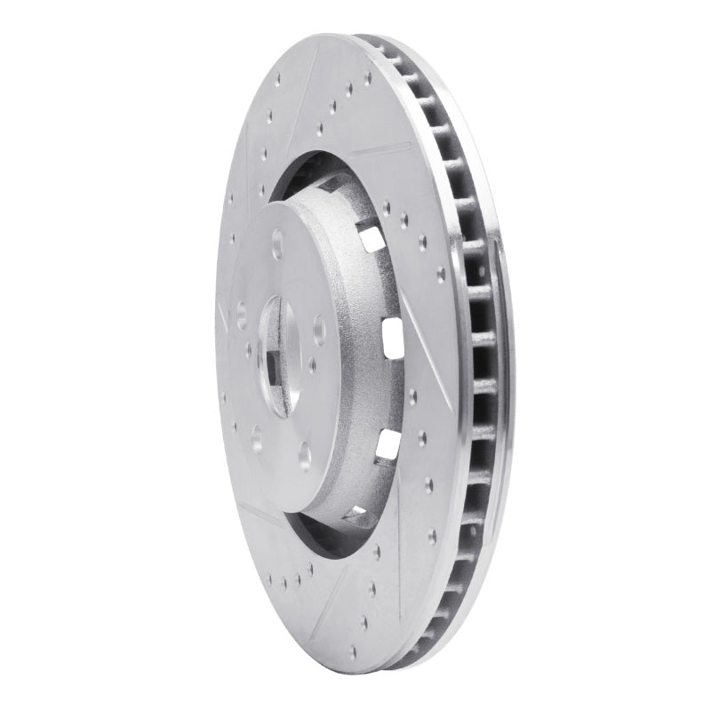 R1 09-15 Toyota Venza Front Left Drilled & Slotted Silver Brake Rotor