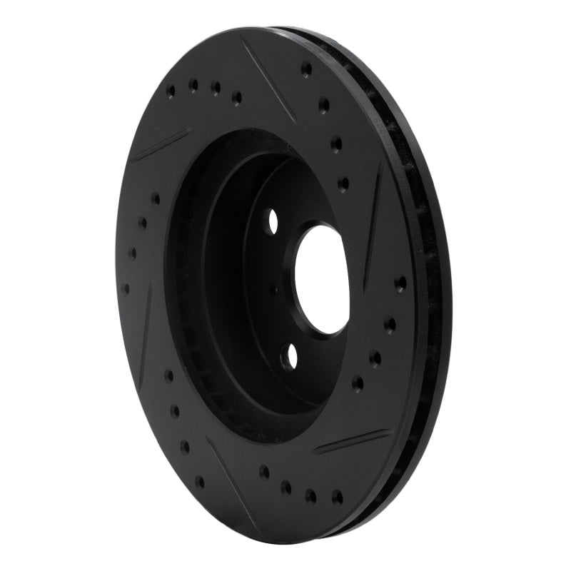 R1 93-02 Chevrolet Prizm Front Left Drilled & Slotted Black Brake Rotor