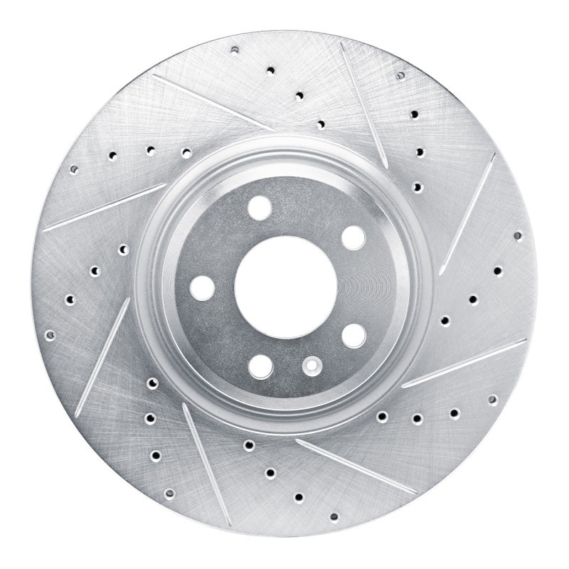 R1 18-25 Audi SQ5 Sportback Front Right Drilled & Slotted Silver Brake Rotor