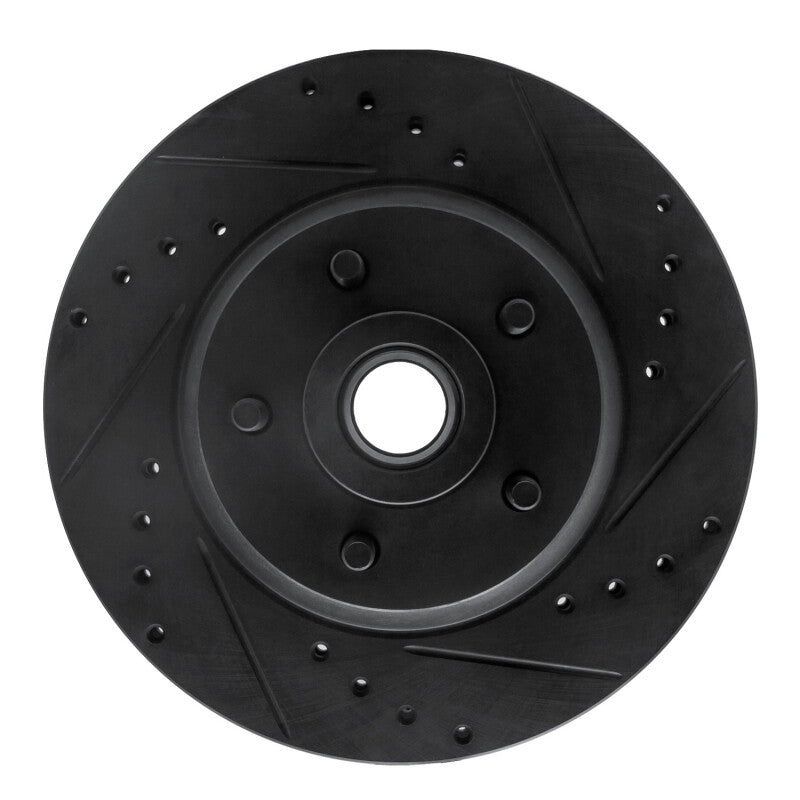 R1 71-81 Chrysler New Yorker Front Right Drilled & Slotted Black Brake Rotor
