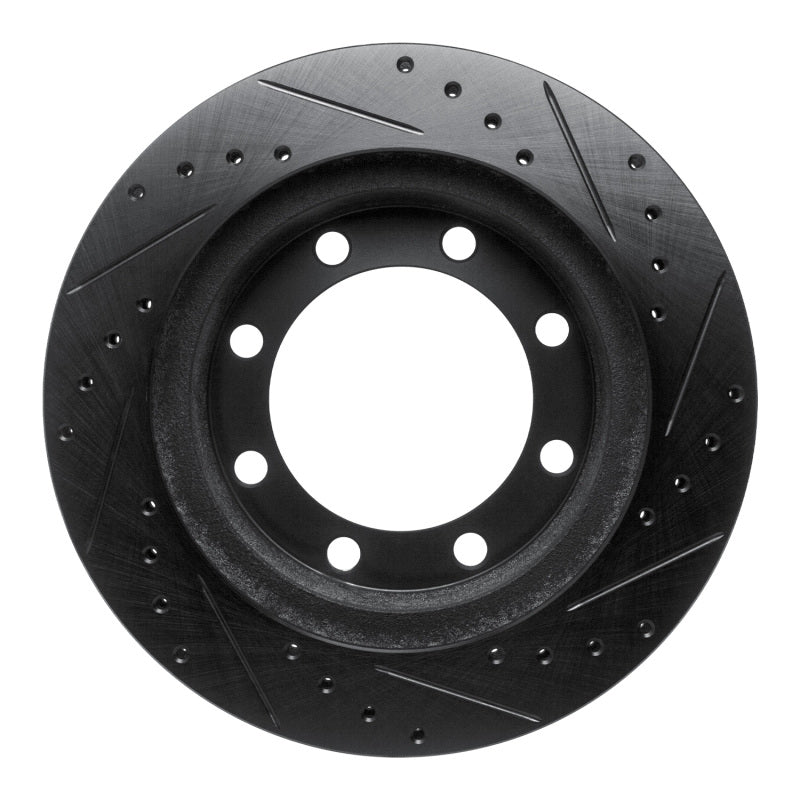R1 95-99 Ford F-250 4WD (Excl Super Duty) Front Left Drilled & Slotted Black Brake Rotor