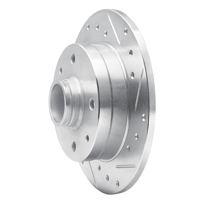 R1 1981-1985 Mazda RX-7 Rear Right Drilled & Slotted Silver Brake Rotor