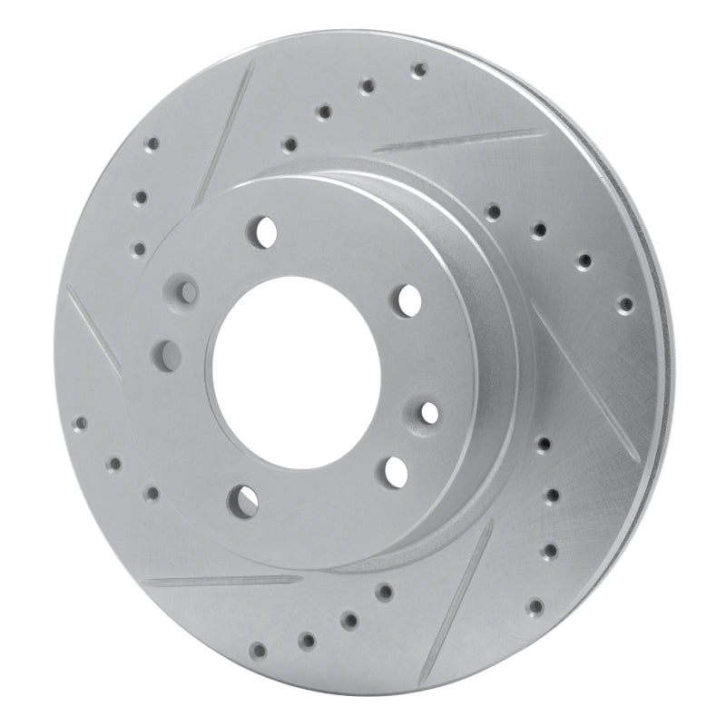 R1 86-91 Mazda RX-7 Front Left Drilled & Slotted Silver Brake Rotor