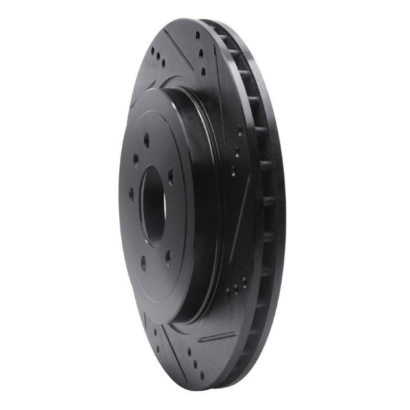 R1 05-11 Cadillac CTS Rear Right Drilled & Slotted Black Brake Rotor