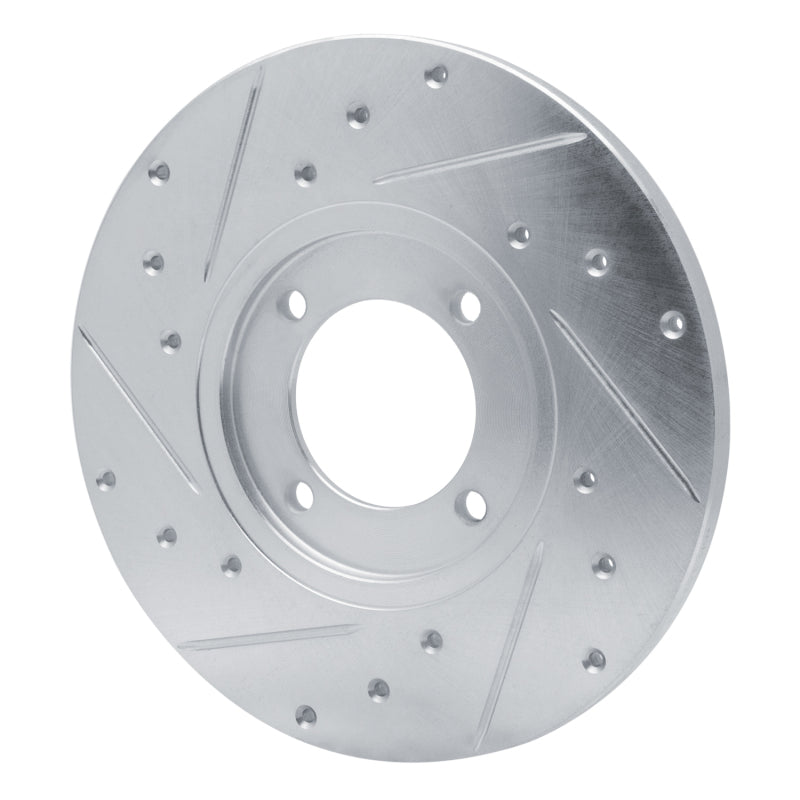 R1 76-81 Toyota Celica Front Right Drilled & Slotted Silver Brake Rotor