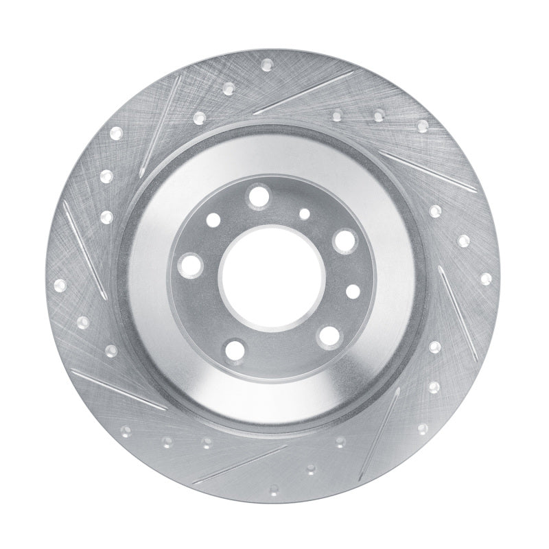 R1 13-25 Mazda MX-30 Rear Right Drilled & Slotted Silver Brake Rotor