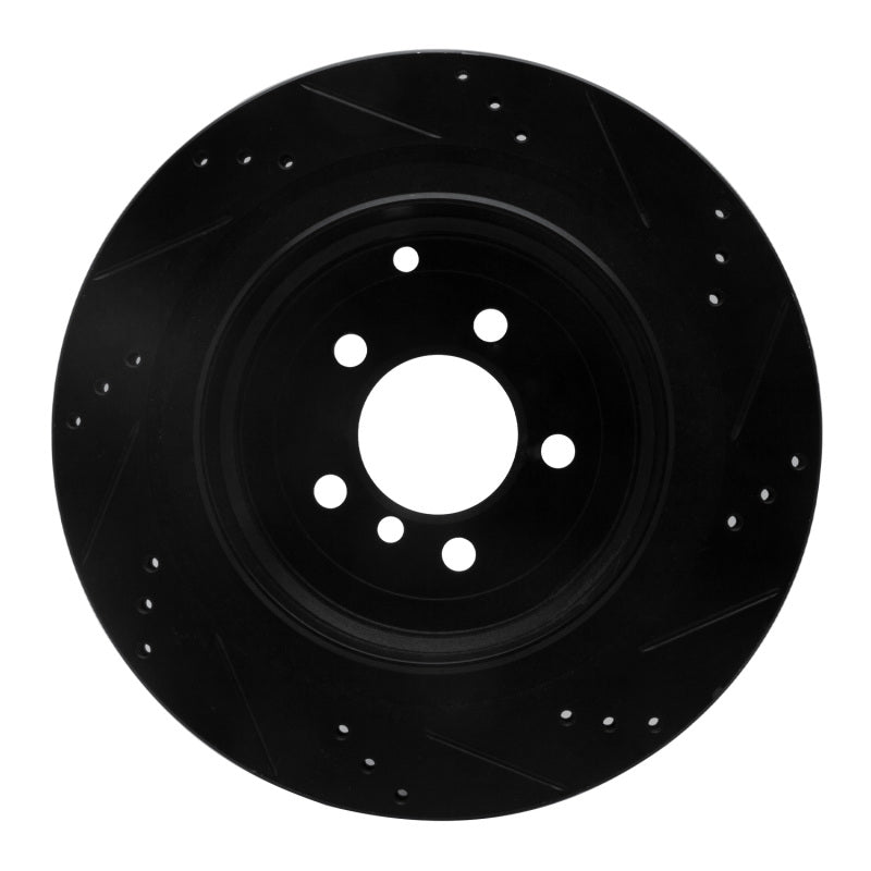 R1 06-12 Land Rover Range Rover Rear Left Drilled & Slotted Black Brake Rotor