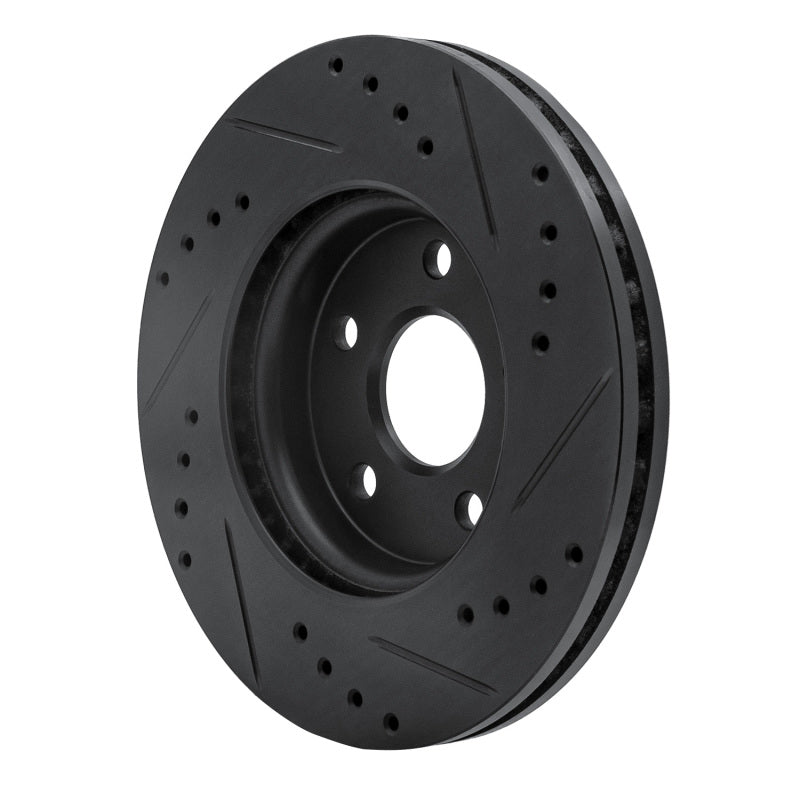R1 11-23 Chevrolet Bolt EUV Front Left Drilled & Slotted Black Brake Rotor