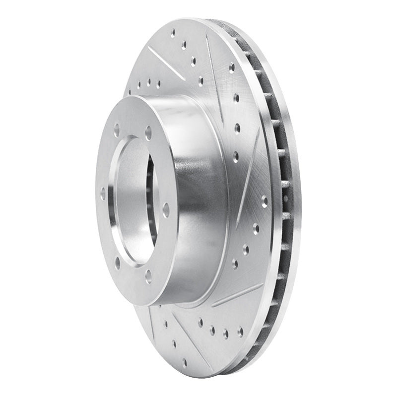 R1 91-98 Toyota 4Runner Front Right Drilled & Slotted Silver Brake Rotor