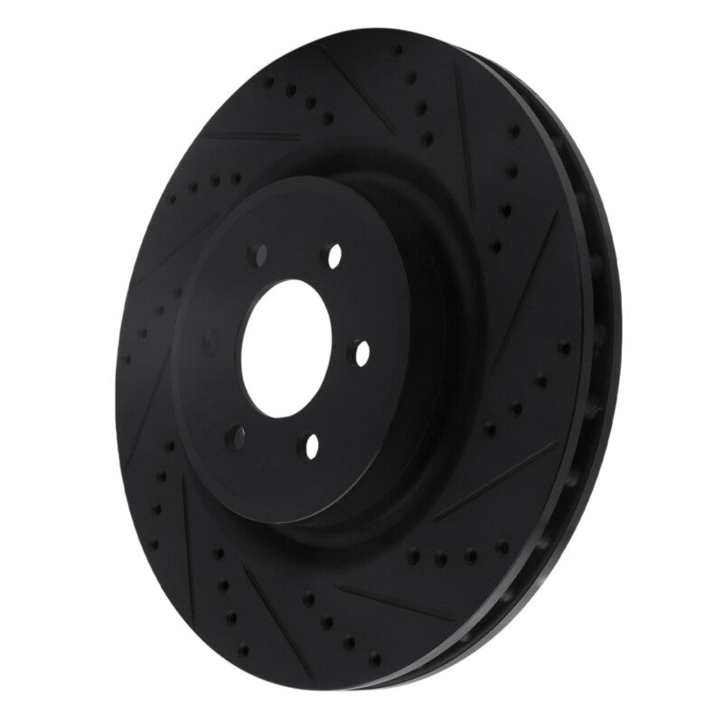 R1 2003-2017 Dodge Viper Front Right Drilled & Slotted Black Brake Rotor