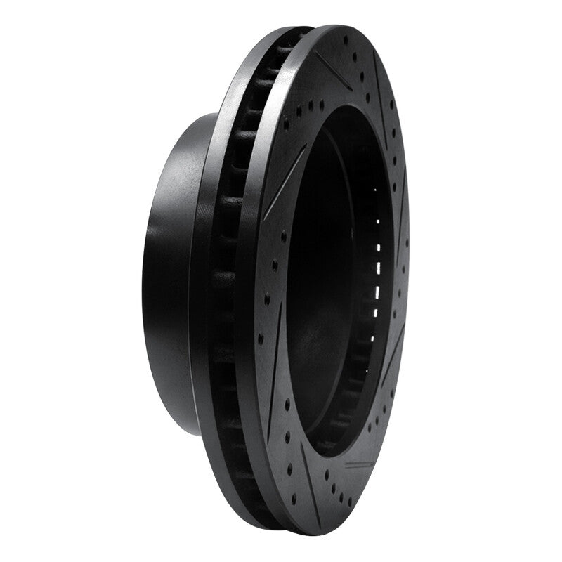 R1 99-99 Ford F-250 4WD (Super Duty) Front Left Drilled & Slotted Black Brake Rotor