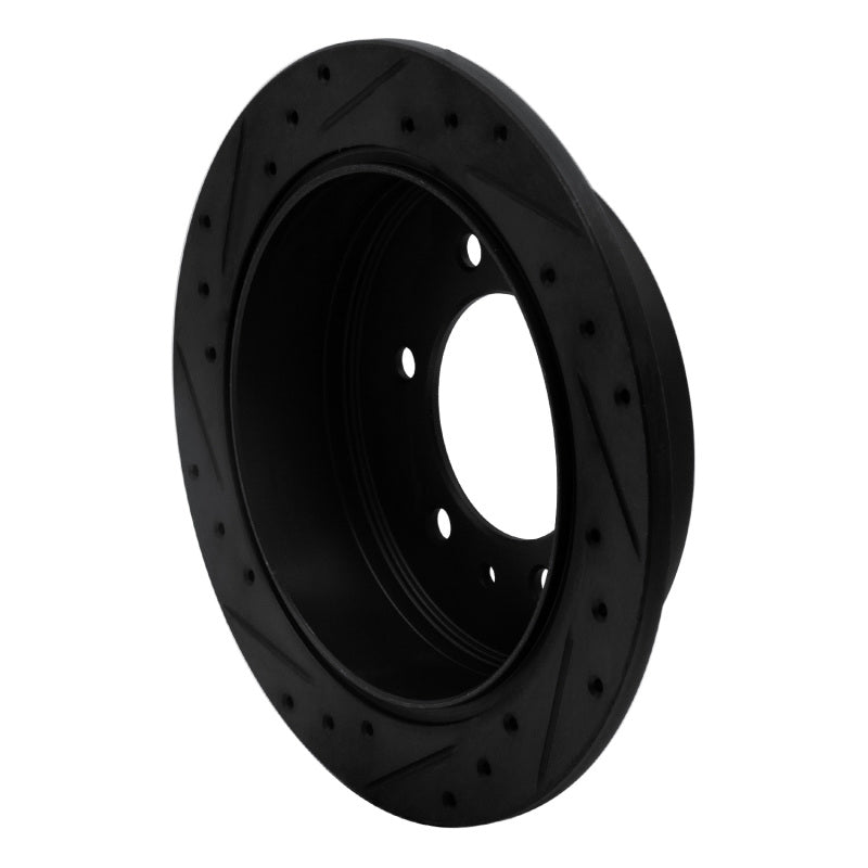 R1 06-10 Hummer H3 Rear Right Drilled & Slotted Black Brake Rotor
