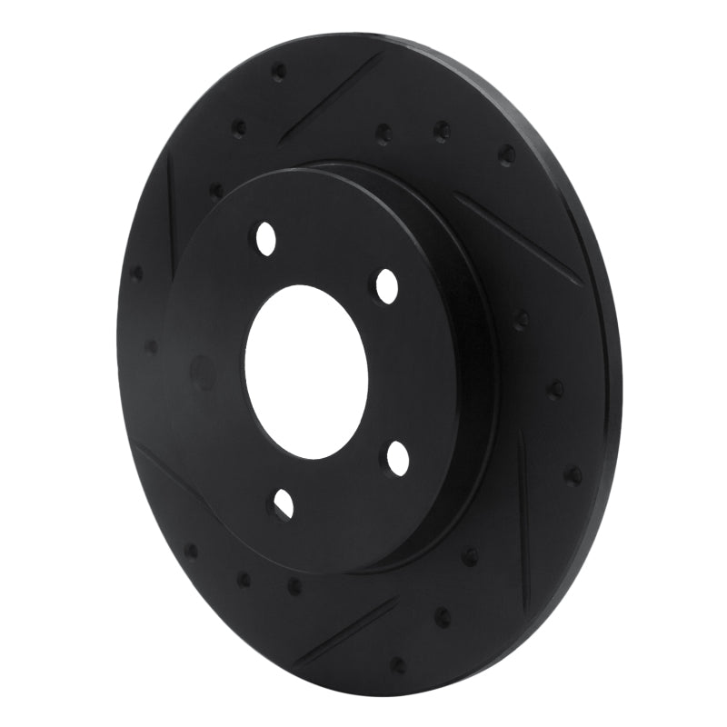 R1 88-92 Dodge Monaco Rear Left Drilled & Slotted Black Brake Rotor