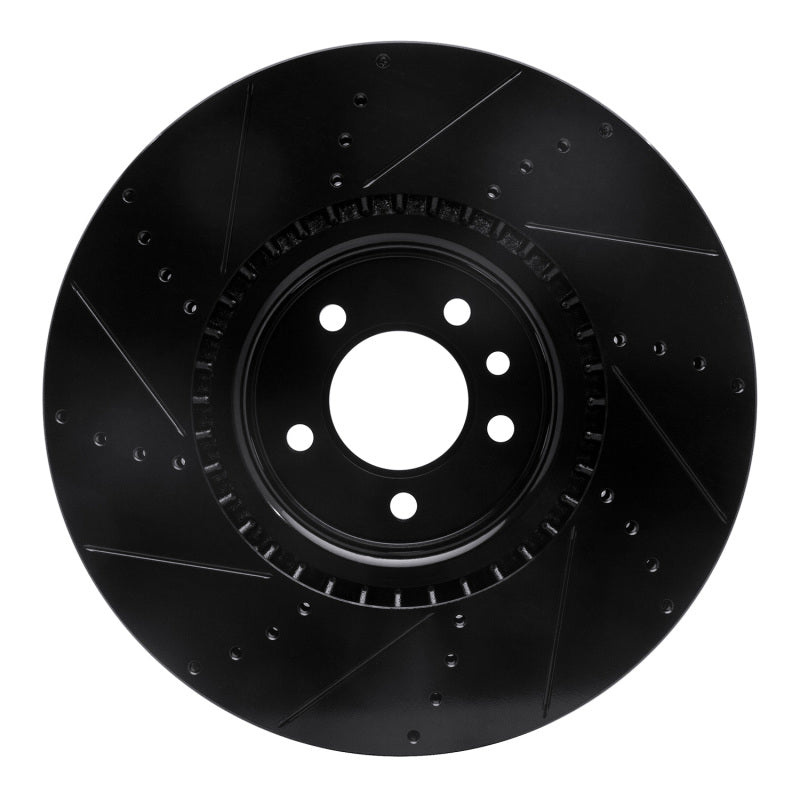 R1 2010-2017 Land Rover Range Rover Sport Front Right Drilled & Slotted Black Brake Rotor