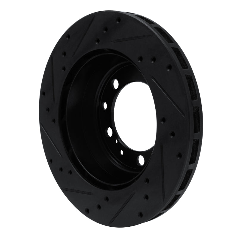 R1 91-97 Porsche 911 Left Rear Drilled & Slotted Black Brake Rotor
