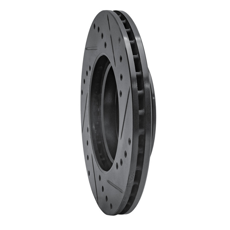 R1 06-12 Dodge Attitude (Mexico) Front Left Drilled & Slotted Black Brake Rotor