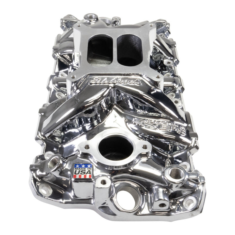 Edelbrock Chevy SB Performer EPS Intake Manifold w/ Oil Fill Tube - Chrome Plasma