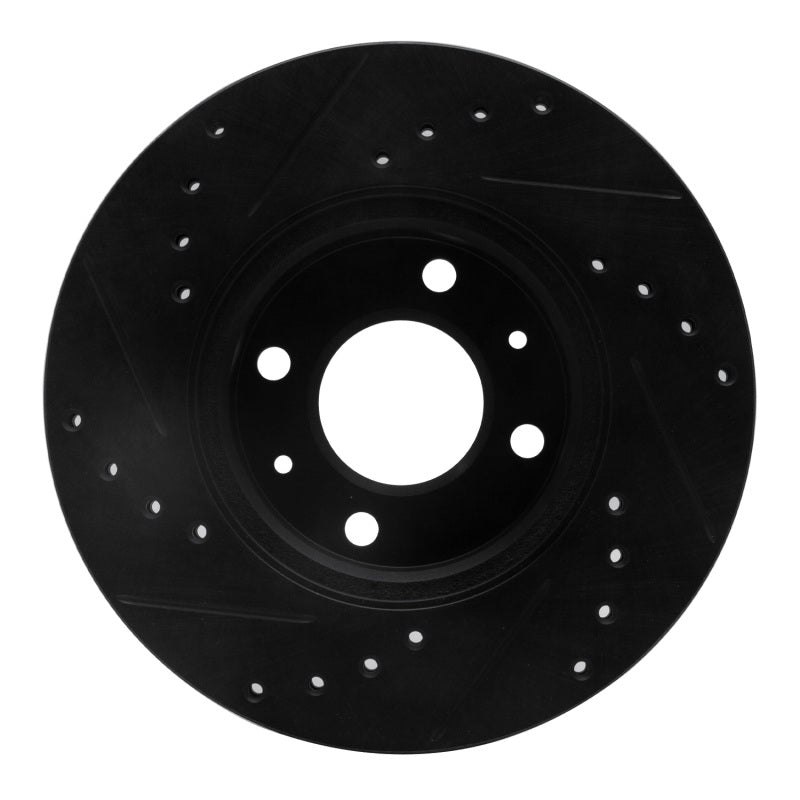 R1 06-12 Dodge Attitude (Mexico) Front Right Drilled & Slotted Black Brake Rotor