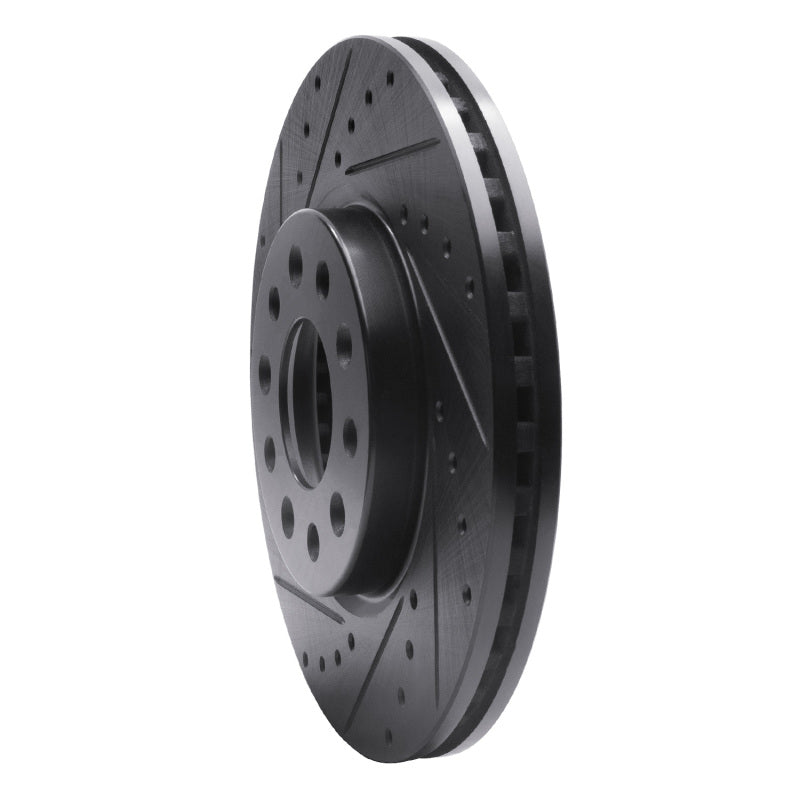 R1 16-21 Buick LaCrosse Front Left Drilled & Slotted Black Brake Rotor