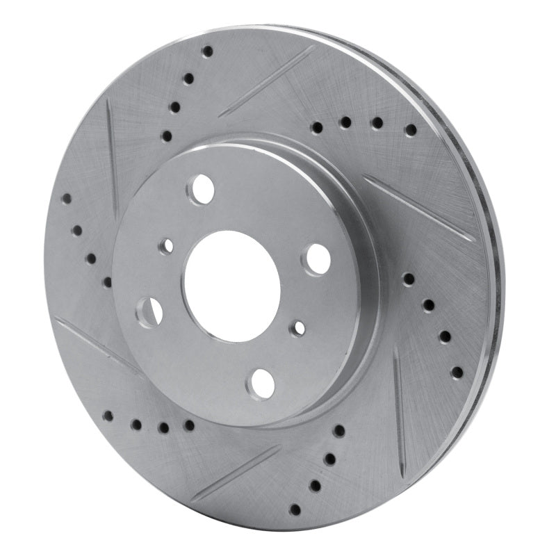 R1 04-06 Scion XA Front Left Drilled & Slotted Silver Brake Rotor