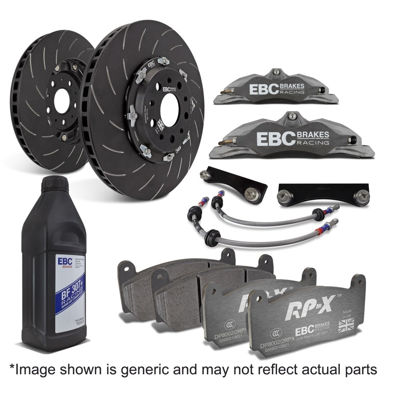 EBC Racing 12-17 Ford Fiesta ST MK7 1.6L Turbo Anodized Apollo-4 Calipers 300mm Rotors Front BBK