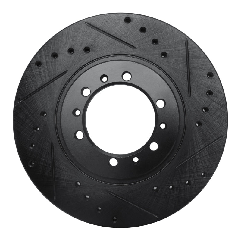 R1 90-04 Mitsubishi Montero Sport (USA/Canada) Front Right Drilled & Slotted Black Brake Rotor