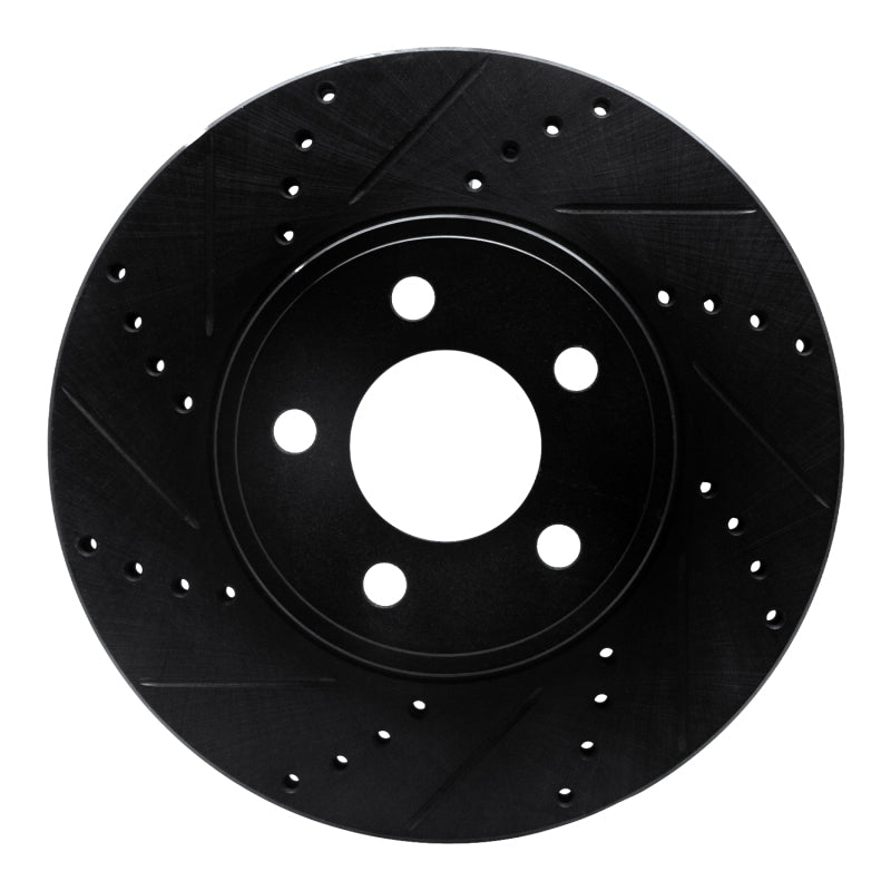 R1 03-11 Ford Crown Victoria Front Left Drilled & Slotted Black Brake Rotor