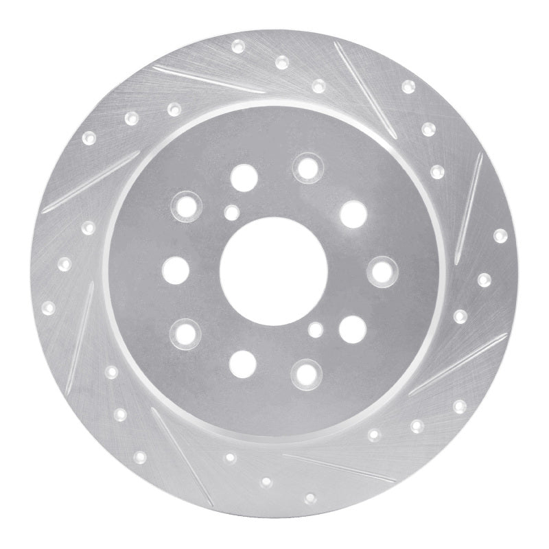 R1 98-10 Lexus IS300 Rear Right Drilled & Slotted Silver Brake Rotor