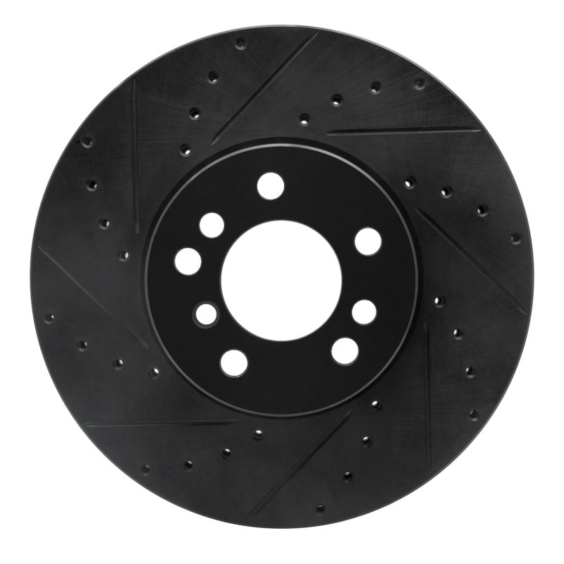 R1 00-06 BMW X5 Front Left Drilled & Slotted Black Brake Rotor