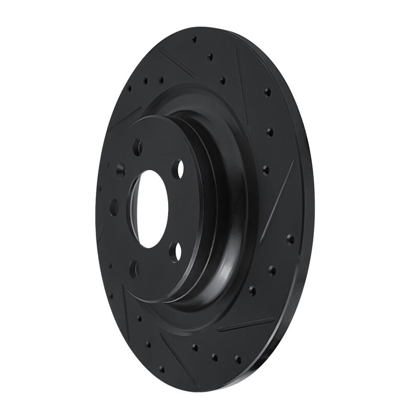 R1 18-25 Volvo XC60 Rear Right Drilled & Slotted Black Brake Rotor
