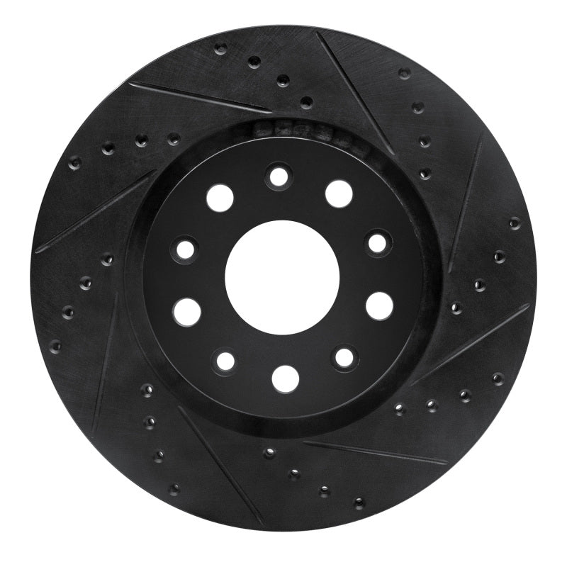 R1 2002-2018 Dodge Sprinter 2500 Rear Right Drilled & Slotted Black Brake Rotor
