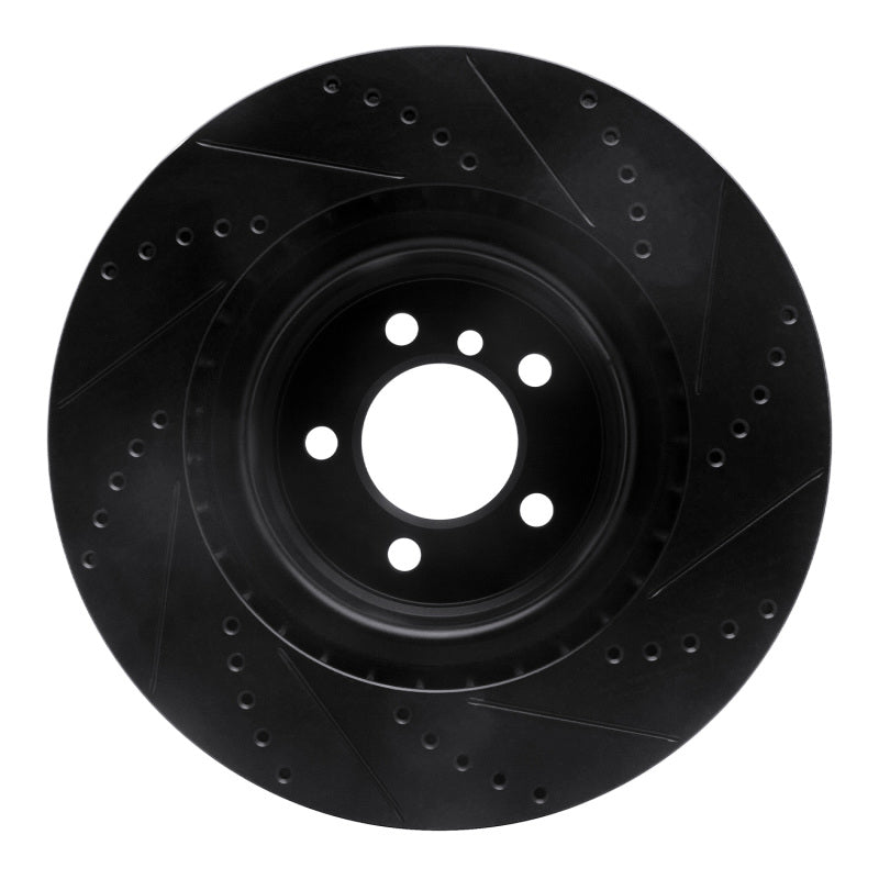R1 06-12 Land Rover Range Rover Front Left Drilled & Slotted Black Brake Rotor