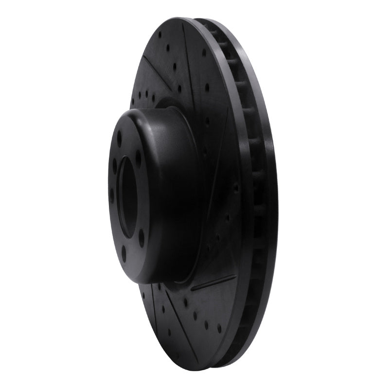 R1 12-21 BMW 440I Gran Coupe Front Right Drilled & Slotted Black Brake Rotor