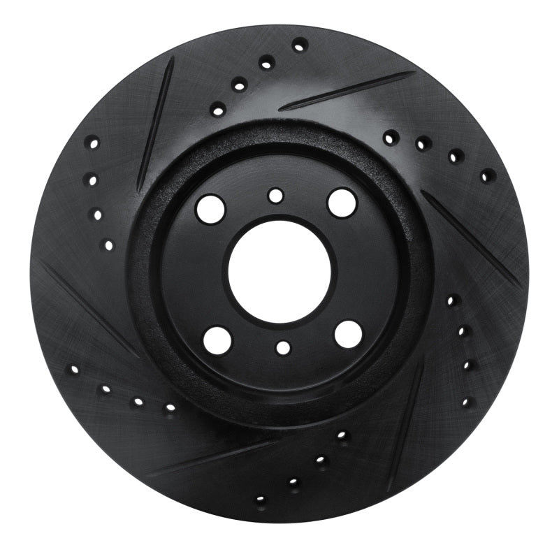 R1 00-05 Toyota MR2 Spyder Front Right Drilled & Slotted Black Brake Rotor