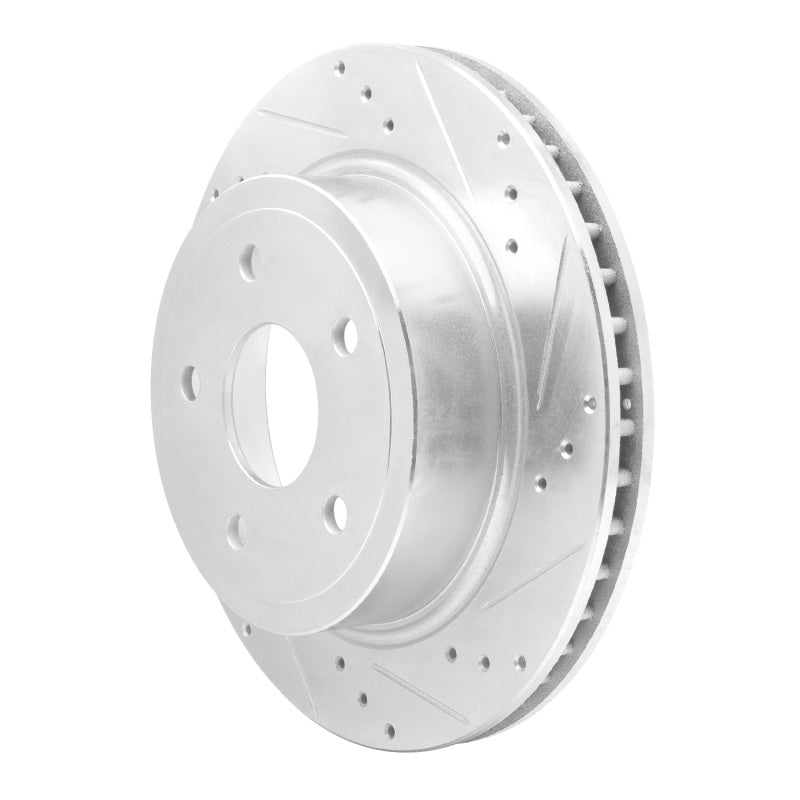R1 04-06 Dodge Ram 1500 Pickup Rear Left Drilled & Slotted Silver Brake Rotor