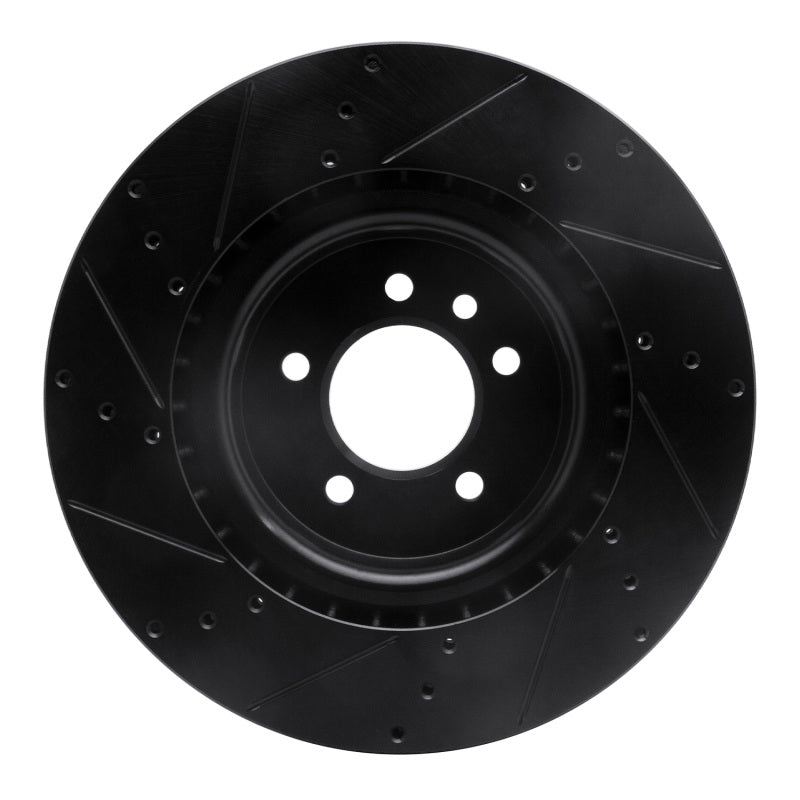 R1 06-17 Land Rover Discovery (Latin America) Front Right Drilled & Slotted Black Brake Rotor