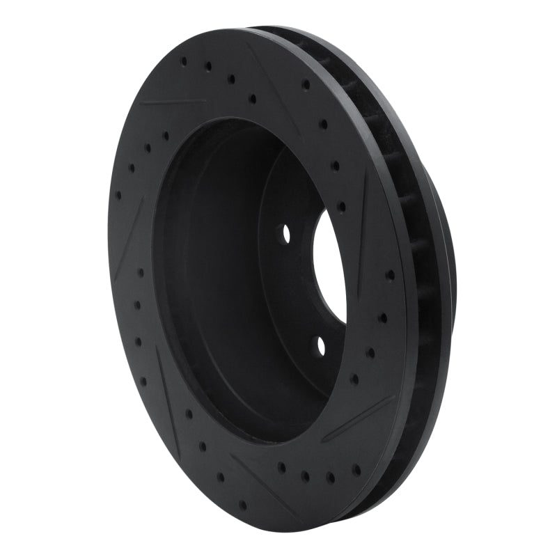 R1 90-02 Chevrolet ASTRO Front Left Drilled & Slotted Black Brake Rotor