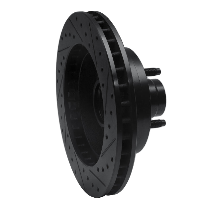 R1 73-93 Ford E-150 Econoline Front Left Drilled & Slotted Black Brake Rotor