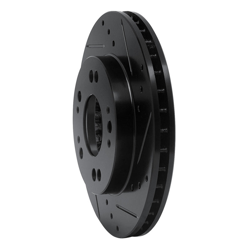 R1 90-05 Chrysler SEBRING Front Right Drilled & Slotted Black Brake Rotor