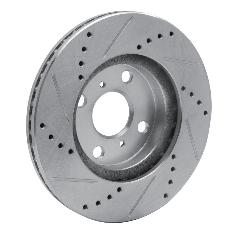 R1 04-06 Scion XA Front Right Drilled & Slotted Silver Brake Rotor