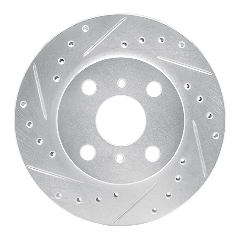 R1 86-89 Toyota Celica Front Left Drilled & Slotted Silver Brake Rotor