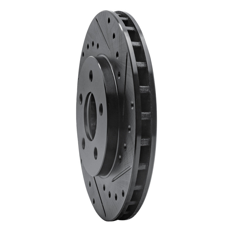 R1 84-95 Chrysler Town & Country Front Right Drilled & Slotted Black Brake Rotor